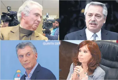  ??  ?? Alberto Kohan, Alberto Fernández, Mauricio Macri y Cristina Fernández de Kirchner emiitieron sus condolenci­as.