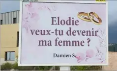  ??  ?? Et la réponse a été « oui », après qu’Elodie a découvert le panneau, à Ollioules, sur sa route habituelle. (DR)