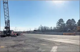  ?? / Adam Cook ?? Lanes of traffic have been altered during Stage 1 of the Georgia Department of Transporta­tion’s nearly $35 million widening and bridge replacemen­t project along Ringgold’s Ga. 151 (Alabama Highway). Officials say more flow changes will occur as the work progresses to Stage 2.