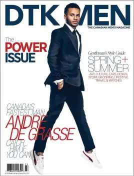  ?? CP PHOTO ?? Andre De Grasse on the cover of DTK Men magazine.