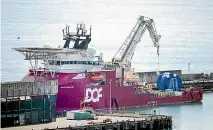  ?? ANDY JACKSON/ STUFF ?? The Skandi Singapore has been contracted to undertake the pipeline repair work.