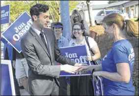  ?? ?? In the 6th Congressio­nal District, Jon Ossoff has been able to capitalize on that tide of anti-Trump frustratio­n to compete in the Republican-leaning district in Atlanta’s northern suburbs. His June 20 runoff against Republican Karen Handel is cast as an early referendum on Trump’s popularity.
