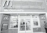  ?? Keith Srakocic / Associated Press ?? McDonald’s says sales in the U.S. rose 4.1 percent at existing locations during the third quarter. Net income rose to $1.88 billion from $1.28 billion.