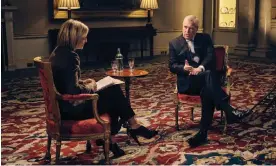  ?? Mark Harrison/BBC/PA ?? Royal subject … Emily Maitlis interviewi­ng Prince Andrew for BBC Newsnight. Photograph: