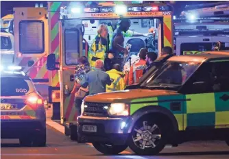  ?? DANIEL SORABJI, AFP/GETTY IMAGES ?? Eight people were killed and dozens wounded June 3 after three terrorists drove a van into pedestrian­s on London Bridge in the heart of the capital. Police killed the attackers.