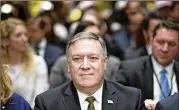  ?? ANDREW HARRER / BLOOMBERG ?? U.S. Secretary of State Mike Pompeo reiterated Sunday that he thought the U.S. and North Korea had made progress on denucleari­zation.