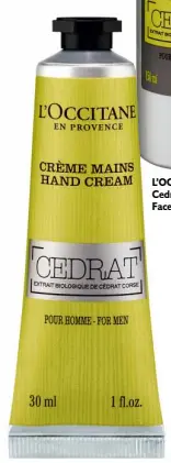  ??  ?? L’OCCITANE Cedrat Hand Cream