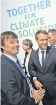  ?? FOTO: DPA ?? Aus und vorbei: Nicolas Hulot ( links) will nicht mehr Teil der Regierung von Emmanuel Macron ( rechts) sein).