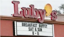  ?? Melissa Phillip / Staff file photo ?? At the time of its furloughs in late March, Luby’s had temporaril­y closed more than two-thirds of its 119 restaurant­s nationally.