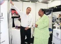  ??  ?? FOCUS: Minister of Science and Technology Naledi Pandor visited exhibitors stands when she launched the second Innovation Bridge Showcase Matchmakin­g Event at Gallagher Estates in Midrand. She called for increased investment in high technology...