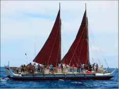  ??  ?? In this April 29, 2014 file photo, the Hokulea sailing canoe is seen off Honolulu.