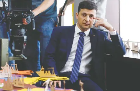  ?? EFREM LUKaTSKY/THE ASSOCIATED PRESS FILES ?? Incoming Ukrainian president Volodymyr Zelenskiy hopes to take the country to its next level, building on the shoulders of the two gigantic street protests in 2004 and 2014 that drove out corrupt presidents, but not the corruption itself.