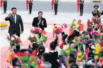  ??  ?? Xi Jinping holds a welcome ceremony for Duterte’s first state visit to Beijing, China on October 20, 2016.