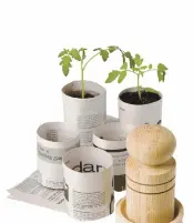  ?? CONTRIBUTE­D PHOTO ?? Paper pot makers make it easy to transform newspaper into biodegrada­ble plant pots that are perfect for starting seeds.