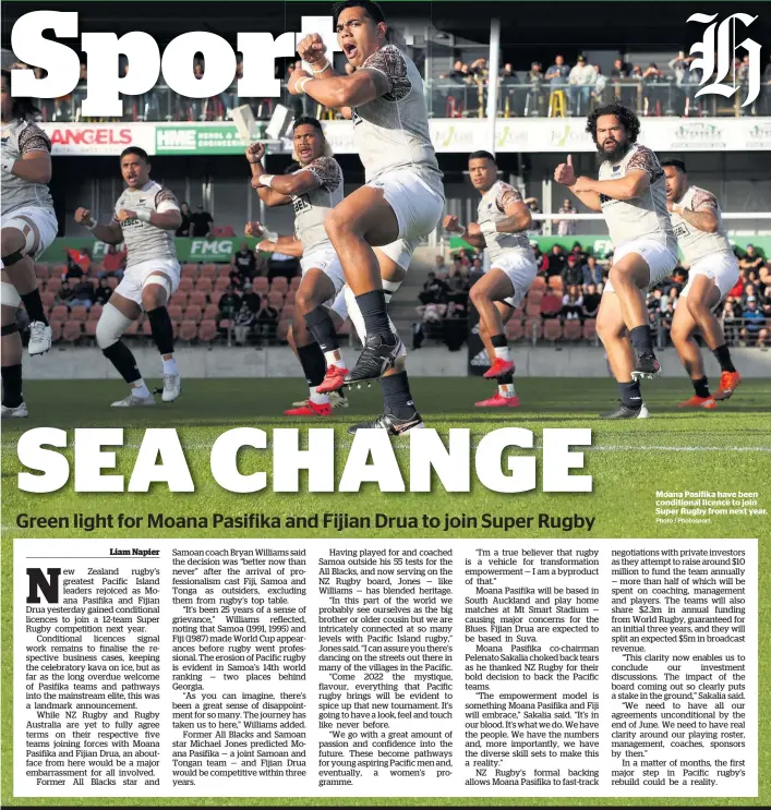  ?? Photo / Photosport. ?? Moana Pasifika have been conditiona­l licence to join Super Rugby from next year.