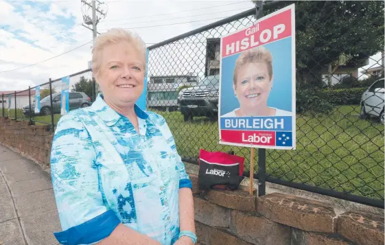  ?? Picture: MIKE BATTERHAM ?? Labor candidate Gail Hislop has accused sitting Burleigh MP Michael Hart of taking his electorate for granted.