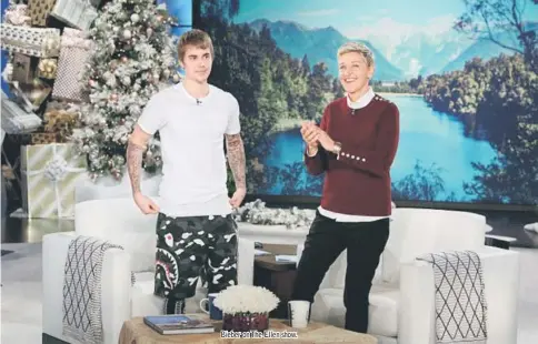  ??  ?? Bieber on The Ellen show.