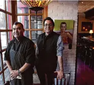  ?? Arnold Gold/Hearst Connecticu­t Media ?? Head Chef Lazaro Alvarado, left, and Vishal Dhar, owner of the 1920 Bar & Bistro, in the new restaurant in Norwalk.