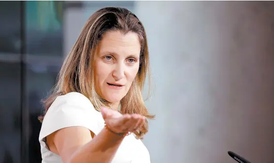  ??  ?? No queremos cualquier pacto, sino uno que sirva a los tres países, aseguró la canciller Freeland.