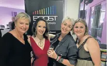  ?? Picture: IVOR MARKMAN Picture: GILLIAN McAINSH ?? CATCH-UP SESSION: Friends, from left, Bev Gaia, Faye Gatley, Jenni Gault and Lowrezel Jansen van Vuuren enjoy the Boost Creative Solutions talent showcase at Dolphin's Leap last Thursday