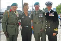  ?? ?? Queen’s Fire Service Medal recipient Stevie Maybanks with Royal Marines and Royal Naval colleagues.