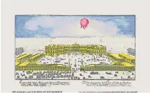  ?? [ Husar ] ?? Als Malerin begleitet Husar jede Ballonfahr­t mit grafischer Inspiratio­n – wie hier für Wien.