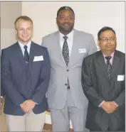  ?? STAFF PHOTO BY TIFFANY WATSON ?? The Indian Head town council’s Mayor Brandon Paulin, Councilman Curtis L. Smith and Vice Mayor Ron Sitoula are ready to continue their efforts to revitalize Indian Head.