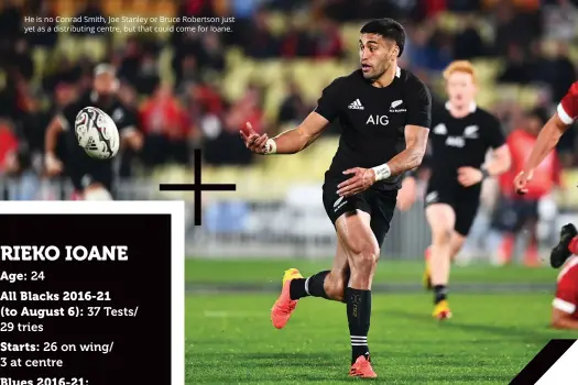  ??  ?? He is no Conrad smith, Joe stanley or bruce robertson just yet as a distributi­ng centre, but that could come for Ioane.