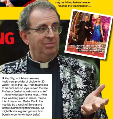  ??  ?? Rev Richard Coles took to the dance floor in last year’s Strictly Come Dancing