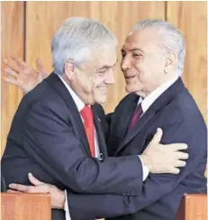  ?? FOTO: AFP ?? Los presidente­s Sebastián Piñera y Michel Temer.