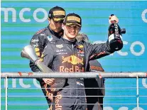  ?? ?? Dutch courage: Max Verstappen celebrates his eighth win of the season