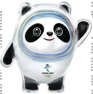  ?? ?? Beijing 2022 Winter Olympics mascot Bing Dwen Dwen.