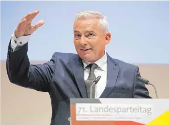  ?? FOTO: DPA ?? Thomas Strobl wurde als Landeschef der CDU bestätigt – Kritiker werfen ihm vor, alte Gräben aufzureiße­n.