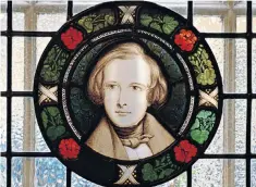  ??  ?? A stained-glass portrait of Dickens at his former home, now a museum, in Bloomsbury