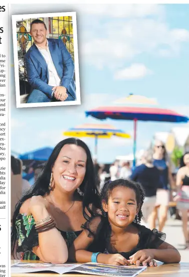  ?? Picture: KERI MEGELUS ?? Foodie Rebecca Bryen and Malaika Abdulraham­an, 4, enjoy the Territory Taste Festival at Darwin Cruise Ship Terminal yesterday. Inset: Manu Feildel is a guest chef at the festival