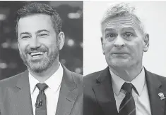  ?? RANDY HOLMES, ABC, AND JONATHAN BACHMAN, GETTY IMAGES ?? Sen. Bill Cassidy, right, helped form the Jimmy Kimmel test.