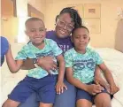  ?? PROVIDED BY DESTINY HUFF ?? Destiny Huff and her two sons, ages 7 and 5. Huff's 7-year-old son was suspended three times within two weeks in the 2021-22 school year, an experience that she said traumatize­d her family.