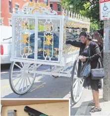 ?? STAFF FILE PHOTO, ABOVE, BY NANCY LANE; BPD PHOTO, LEFT ?? THE CYCLE CONTINUES: Van Nessa Jemmott, above, reaches out to touch the casket holding her godson Raekwon Brown after his funeral in Dorchester in June 2016. Brown was shot and killed on June 8 outside Burke High School, where another student was...
