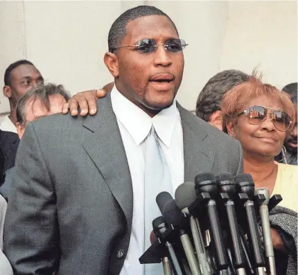  ?? 2000 AP PHOTO ?? Ray Lewis pleaded guilty to a misdemeano­r in the Atlanta incident where two men were fatally stabbed.