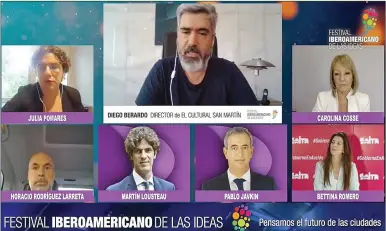  ?? CAPTURA DE VIDEO ?? ENCUENTRO. El jefe de Gobierno se mostró con Lousteau, el rosarino Javkin y la salteña Romero.