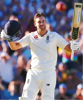  ?? Picture: Reuters ?? RED-LETTER DAY. Dawid Malan celebrates his maiden Test century against Australia in Perth yesterday.