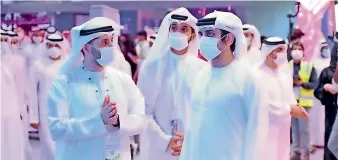  ?? ?? Sheikh Maktoum bin Mohammed during his visit to the Gitex at the Dubai World Trade Centre on Monday.
