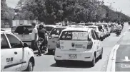  ?? NéSTOR DE áVILA ?? Vista de la protesta de taxistas en Valledupar.