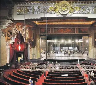  ??  ?? MOVE-IN begins at the Pantages as the set’s deck and other infrastruc­ture arrives July 31. Outfitted