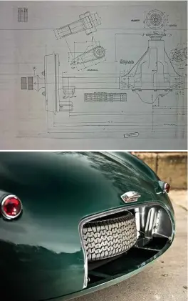  ??  ?? Above, left and below Thanks to original factory drawings, the Linstone C-type is almost exactly as Jaguar would have built it – though only a handful share this car’s arrangemen­t of louvres.