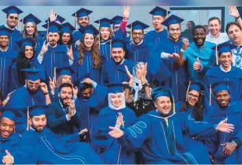  ?? ?? ■ The inaugural class included students from 24 nationalit­ies, including eight Emiratis. One third of the graduates were female, and many plan to stay on in the UAE and further its AI strategy.