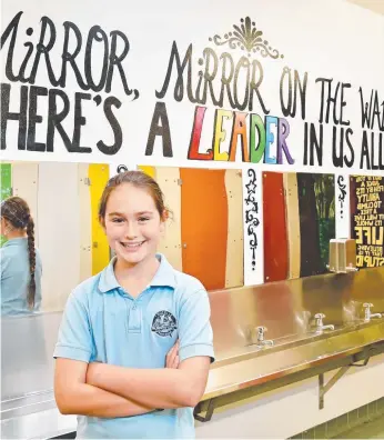  ?? Picture: AAP ?? Rozelle Public School student Avalon Korda, 11, helped transform the toilets at the Sydney school, something Gold Coast mum Marsha Graham would like to see happen at all schools.