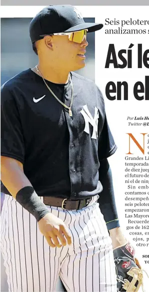  ??  ?? Urshela es titular en la tercera base de los Yankees.