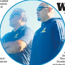  ?? ?? Clive 3rds’ Robert Whaitiri and coach Mano Flutey watch over their team from the sideline. Right: former NZ Ma¯ ori, Super Rugby and NPC prop Orcades Crawford, 55, is one of the Clive 3rds’ oldest players.