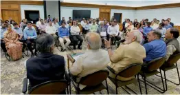  ?? — PTI ?? Prime Minister Narendra Modi interacts with the directors and deputy secretarie­s in New Delhi on Wednesday.